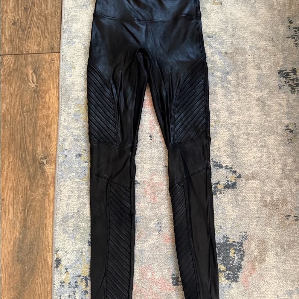 SPANX Black Faux Leather Leggings